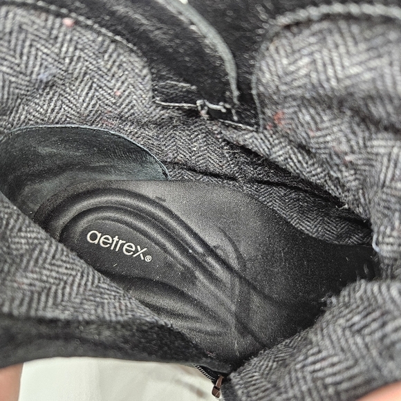 Aetrex Joleen heeled ankle boots black with gray woven detail EU 40 US 9-9.5 - Picture 10 of 13